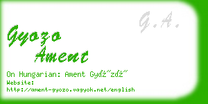 gyozo ament business card